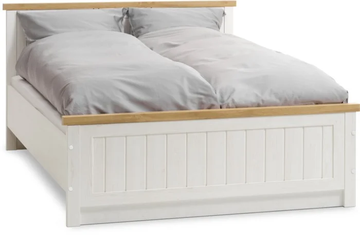 Estructura cama MARKSKEL 2 Plazas 140x190 balanco/roble nat en Blanco - Dormitorio, Uruguay | JYSK