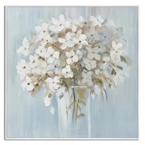 CUADRO CANVAS 60x60cm MARCO PINTURA BLANCAS 1 en Blanco - Decoración de pared, Uruguay | Decohogar