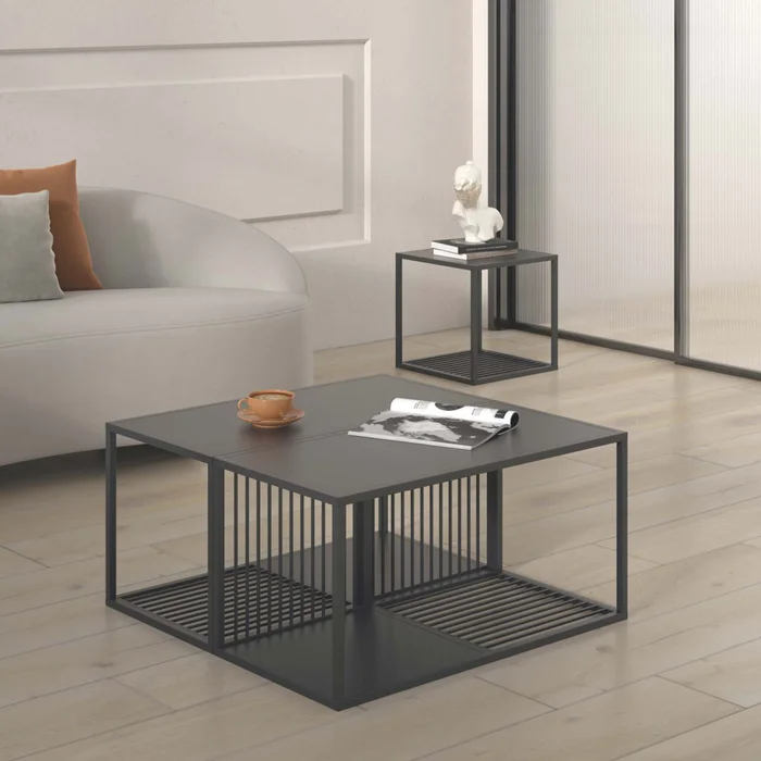 Mesa Ratona Metal Negro Olivia en Negro - Mesas de living, Uruguay | Divino, vista 6