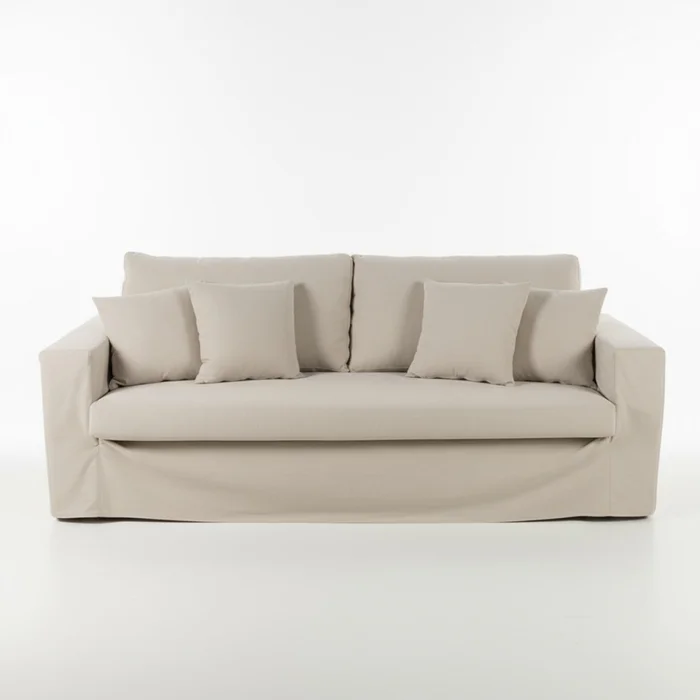 Sofá Moscow con Funda - Tela Rústica - 3 cuerpos - TD5263-1636 (Capuccino) en Beige - Sillones y sofás, Uruguay | NYR, vista 2