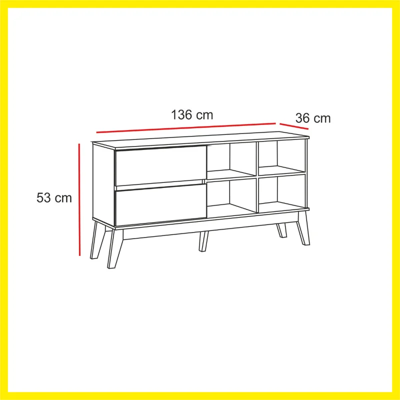 Producto: Rack 229 de AMARELO en Madera natural - Muebles para TV, Uruguay | Amarelo, vista 3
