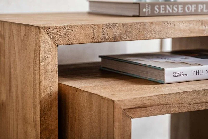 JUEGO MESAS NIDO LATERALES - ALAMO en Madera natural - Mesas de living, Uruguay | La Iberica, vista 7
