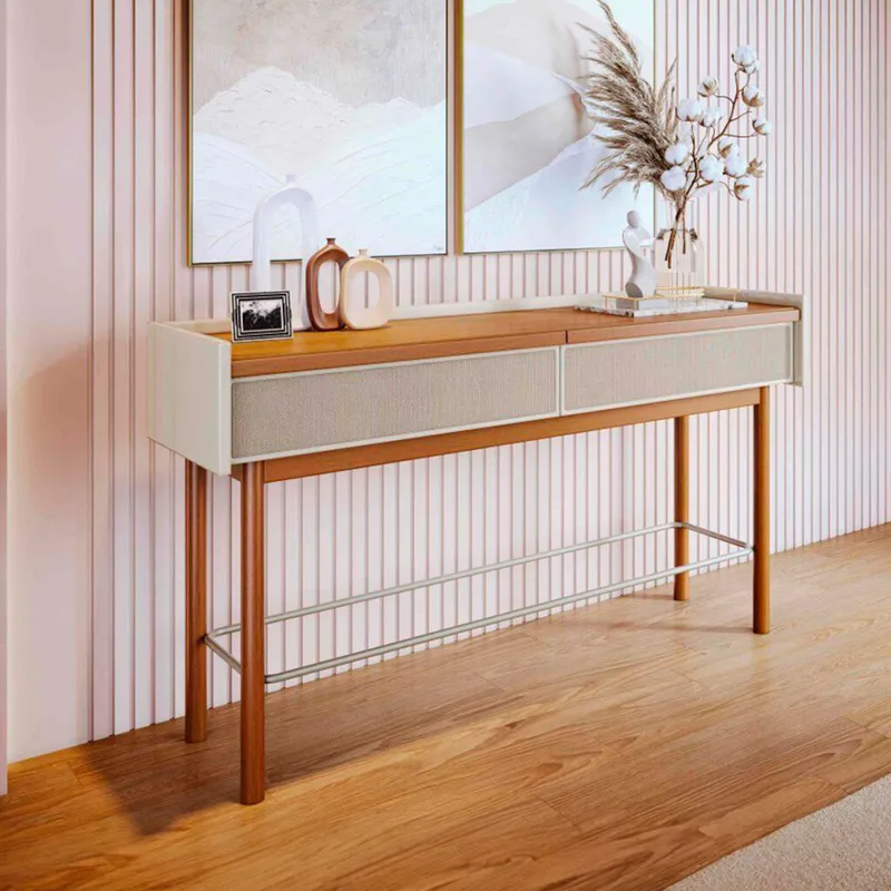 Recibidor Dune - Off White y Natural en Blanco - Aparadores y recibidores, Uruguay | NYR