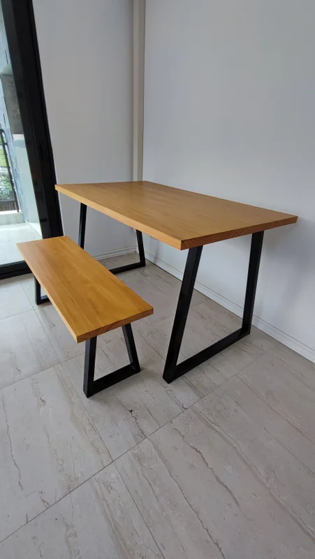 Mesa y banco Frame en Madera natural - Mesas de comedor, Uruguay | Tree House Deco, vista 5
