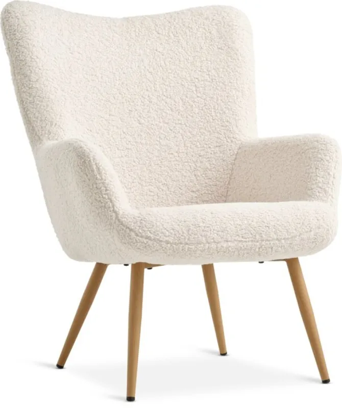 Sillón HUNDESTED 1 cuerpo tela felpa crudo en Blanco crudo - Butacas, banquetas y puffs, Uruguay | JYSK