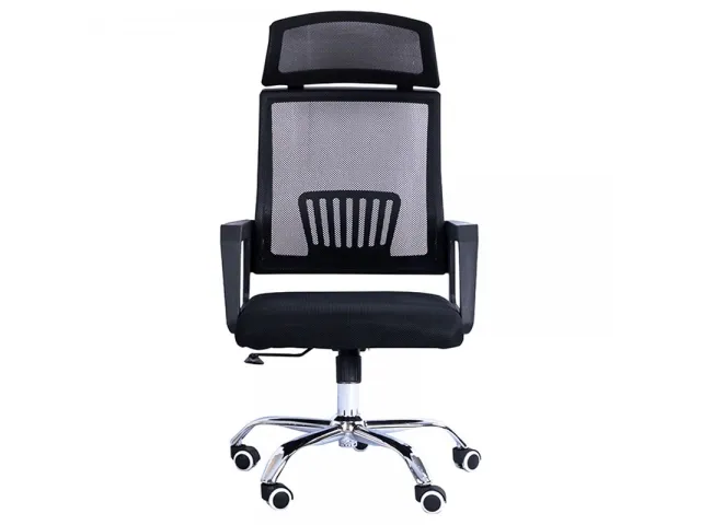 Silla ejecutiva Mesh negra base cromada - Escritorios y sillas de escritorio, Uruguay | Que Sal Muebleria
