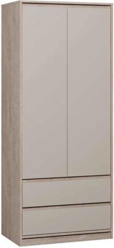Armario BILLUND 80x193 combinación travertino/beige en Madera natural - Roperos y placares, Uruguay | JYSK