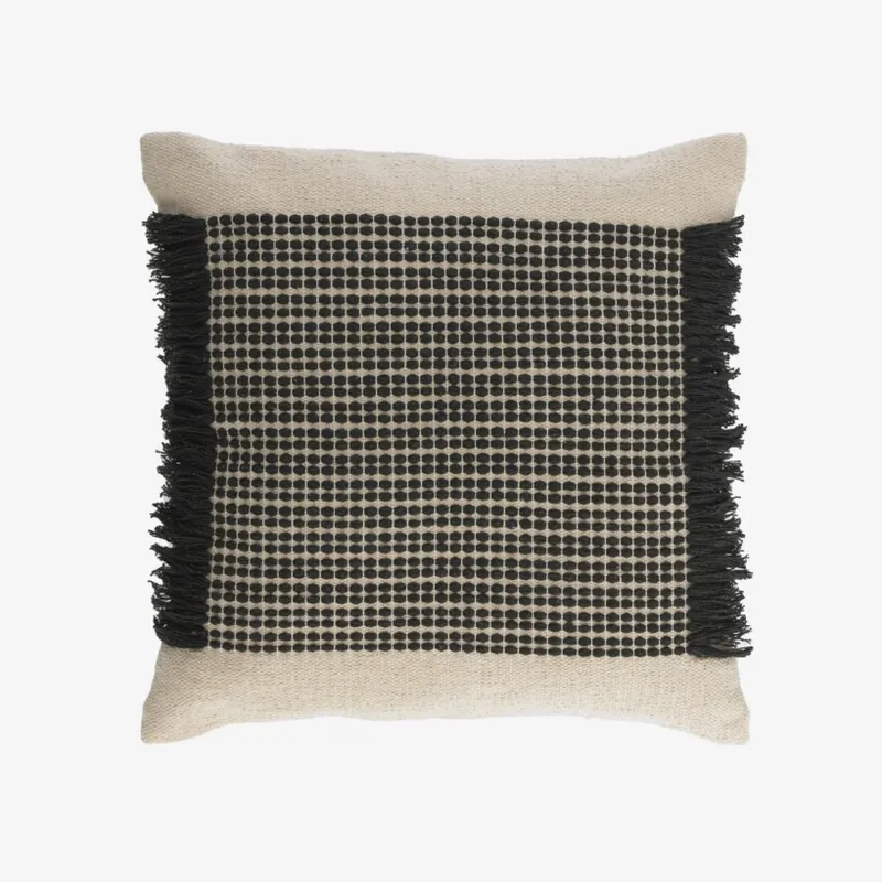 Almohadón Odelia 60 x 60 cm en Natural, Negro - Textiles, Uruguay | Kavehome