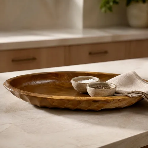 Bandeja Acanalada en Madera natural - Decoración, Uruguay | Camino a Casa