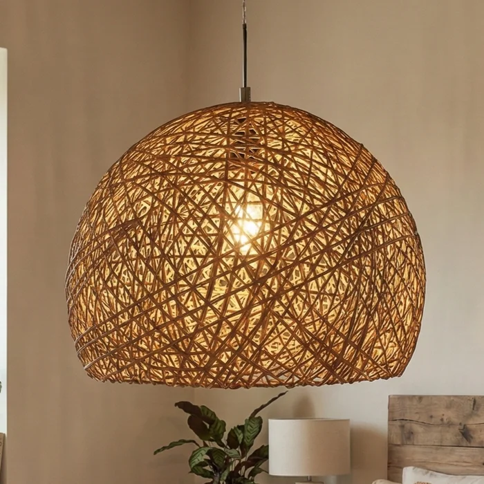 Lámpara colgante Alba 50cm en Natural / Ocre suave - Lámparas colgantes, Uruguay | La Perla, vista 2