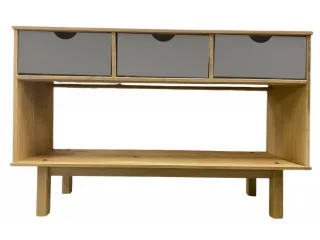 Aparador 3C Mel/gris Linea Nordica en Madera Maciza en Madera natural - Comedor, Uruguay | Que Sal Muebleria, vista 2