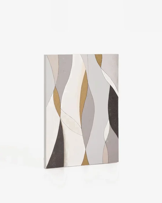 Lienzo abstracto Marvilo gris y mostaza 80 x 100 cm en Multicolor - Decoración de pared, Uruguay | Kavehome