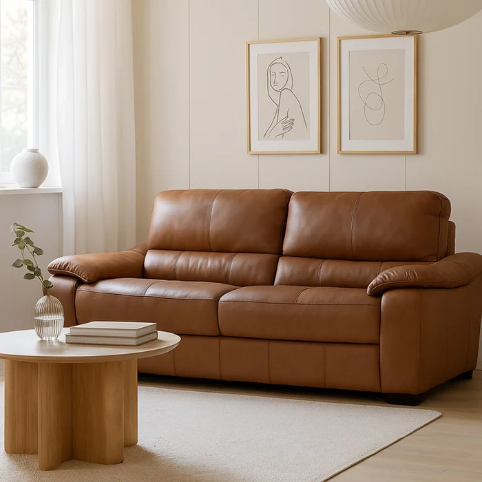 Sofá Portofino - Cuero Advanced - 3 cuerpos - Maverick Telha (Preventa) en Marrón - Sillones y sofás, Uruguay | NYR