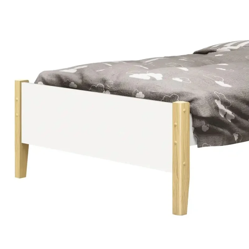 Cama 1 Plaza - Simba - Blanco/Natural en Blanco - Dormitorio, Uruguay | Ecowood, vista 3