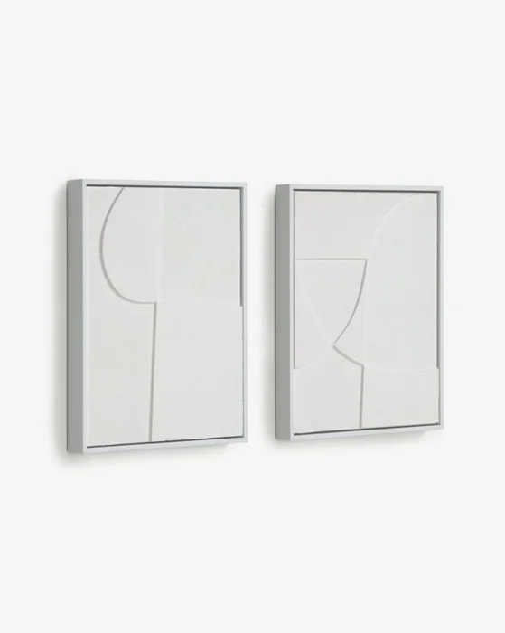 Set Beija de 2 cuadros blanco 32 x 42 cm en Blanco - Decoración de pared, Uruguay | Kavehome