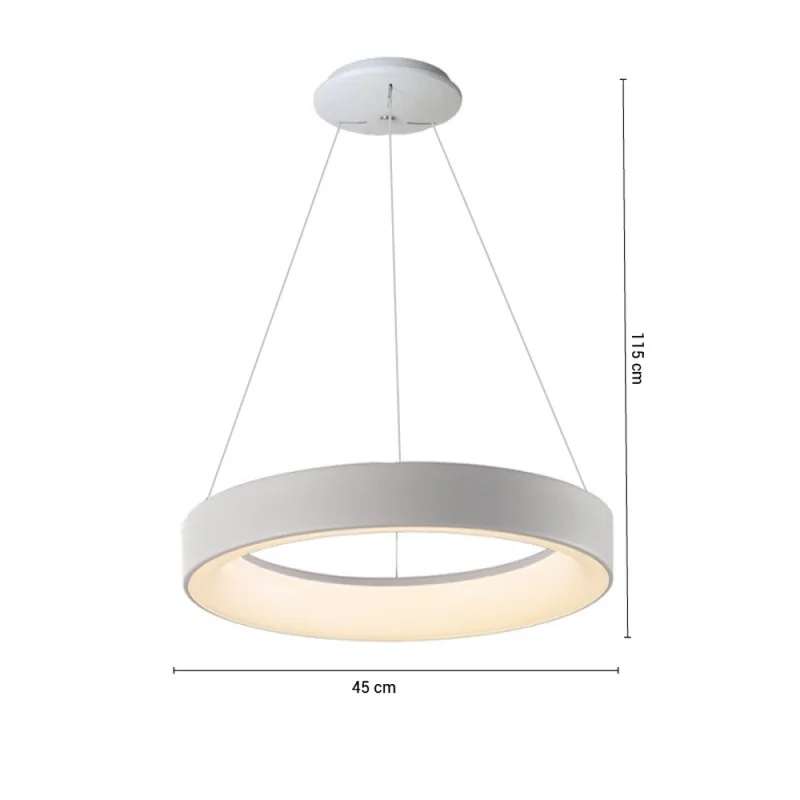 Colgante Led Dimerizable Phoenix 17W 45 cm Blanco en Negro - Lámparas colgantes, Uruguay | Serlux, vista 5