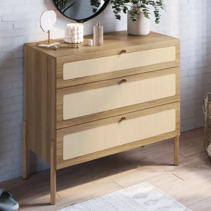 Comoda Oslo - Natural con tejido en Marrón - Cómodas, Uruguay | NYR