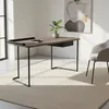 ESCRITORIO 1 CAJON TAPA MADERA CHOCOLATE SUAVE PATAS EN HIERRO LAQUEADAS EN NEGRO en Beige - Escritorios y sillas de escritorio, Uruguay | Champagne Home, vista 1 de 3
