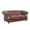 Sofa 2 Cuerpos Cuero-100-natural Marron New Chesterfield Choc. en Marrón - Sillones y sofás, Uruguay | Divino, vista 2 de 5
