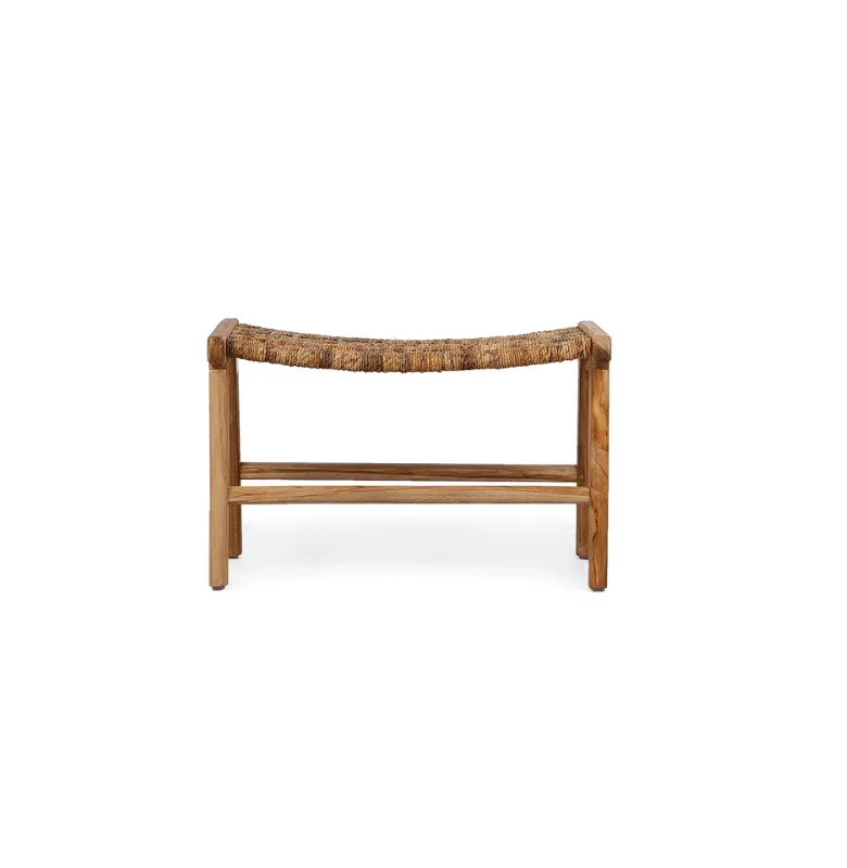BANQUITO POSAPIES SOMALIA 65X40XH42 NAT en Madera natural - Butacas, banquetas y puffs, Uruguay | Masinfinito Casa