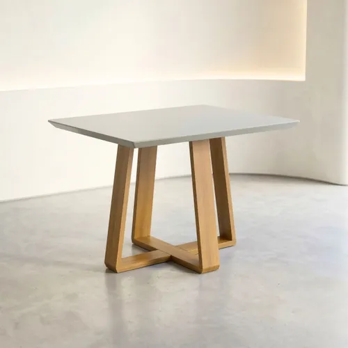 Mesa de Comedor 1.2 Linea Manhattan Vidrio Blanco/Natural - Mesas de comedor, Uruguay | Rústico Hogar