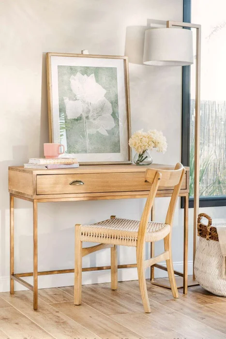 ESCRITORIO AMALIA - ALAMO Y HIERRO ORO VIEJO en Madera natural - Escritorios, Uruguay | La Iberica, vista 5