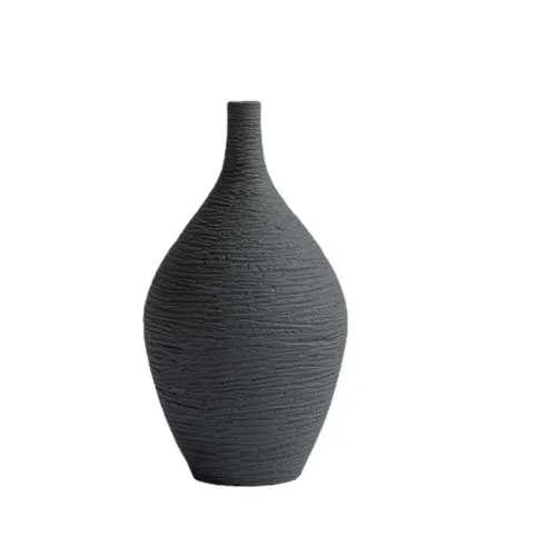 FLORERO CERAMICA TEXTURADO GRIS CLARO en Gris - Jarrones, Uruguay | Champagne Home