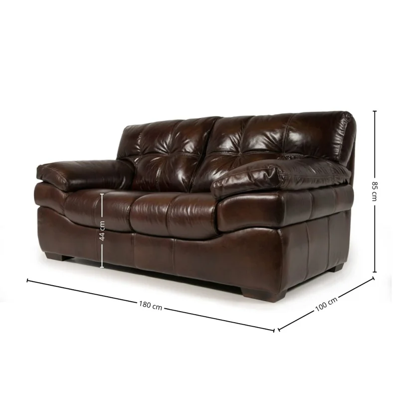 Sofá Trento - Cuero Natural - 2 cuerpos - A fabricar en Marrón - Sillones y sofás, Uruguay | NYR, vista 3