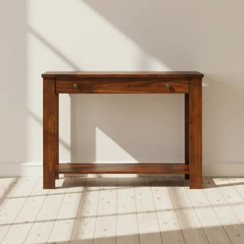 Consola/mesa De Arrime Living Pino Marron Agata Nogal en Marrón - Mesas de living, Uruguay | Divino