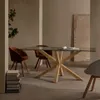 Mesa Argo 200 x 100 cm cristal patas de acero efecto madera en Madera natural - Mesas de comedor, Uruguay | Kavehome, vista 2 de 5