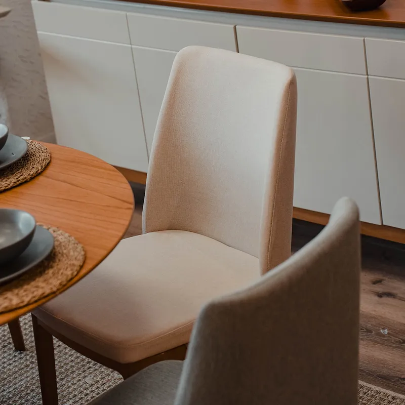 Silla de Comedor City - Línea Nevada - Lino Natural en Madera natural - Sillas, Uruguay | Ecowood