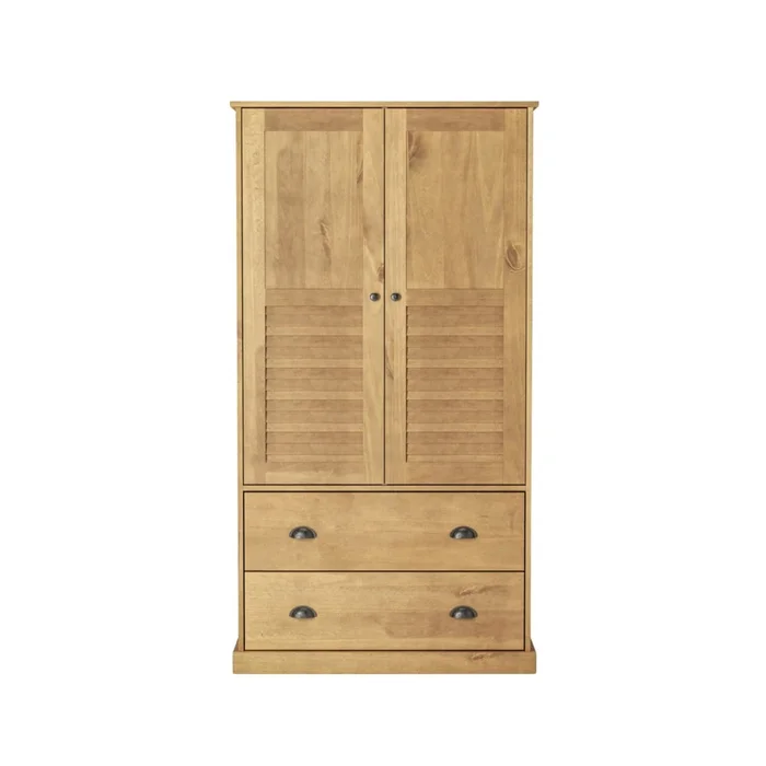 Ropero 2 Puertas - 2 Cajones - Línea Oslo - Natural en Madera natural - Roperos y placares, Uruguay | Ecowood, vista 3