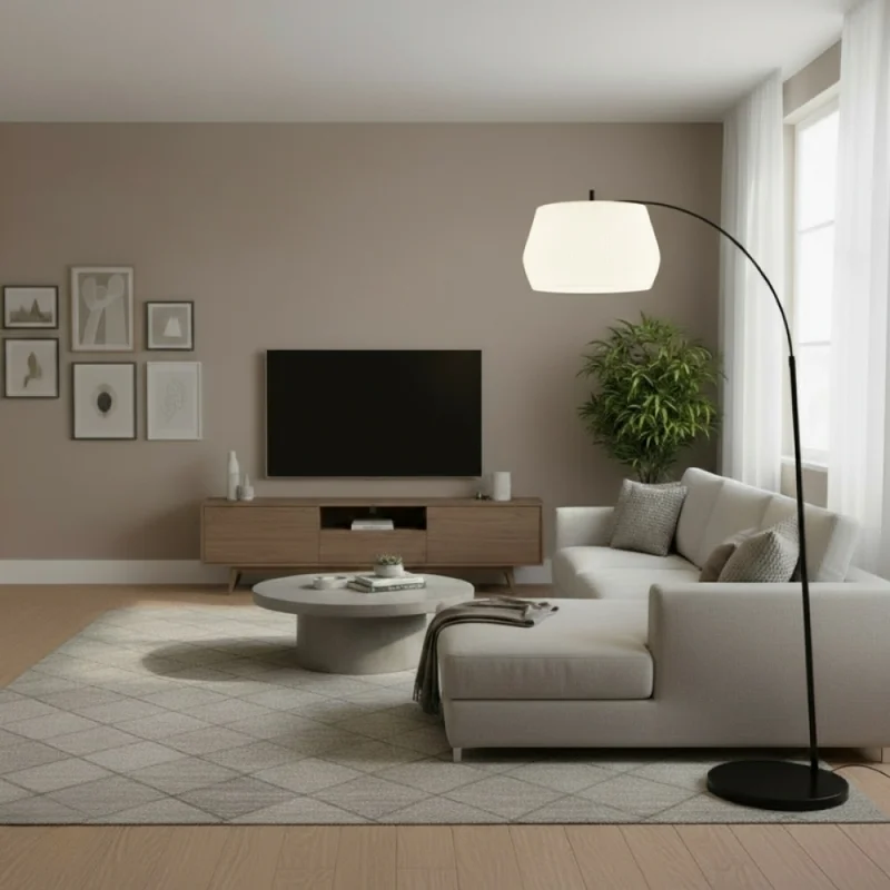 Luminaria de Pie Orbis Blanca en Beige - Lámparas de pie, Uruguay | Serlux, vista 4