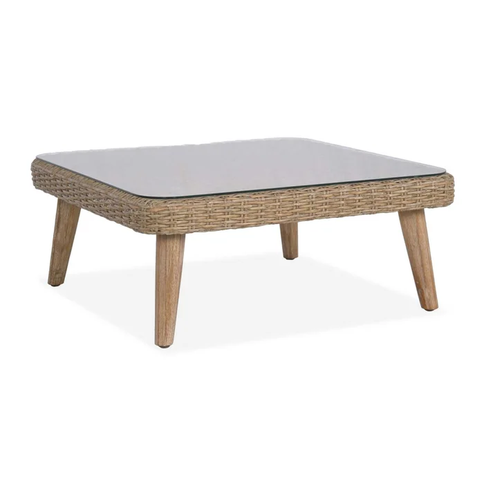 Set Esquinero Exterior Rattan-y-madera Natural-beige Toulouse en Madera natural - Muebles para el exterior, Uruguay | Divino, vista 4