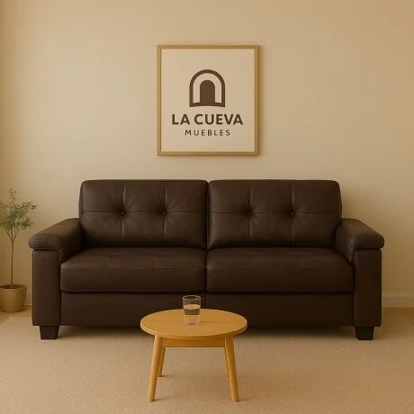 Sillon 3 cuerpos Eco Cuero Luares - Chocolate en Marrón - Sillones y sofás, Uruguay | La Cueva Muebles, vista 9