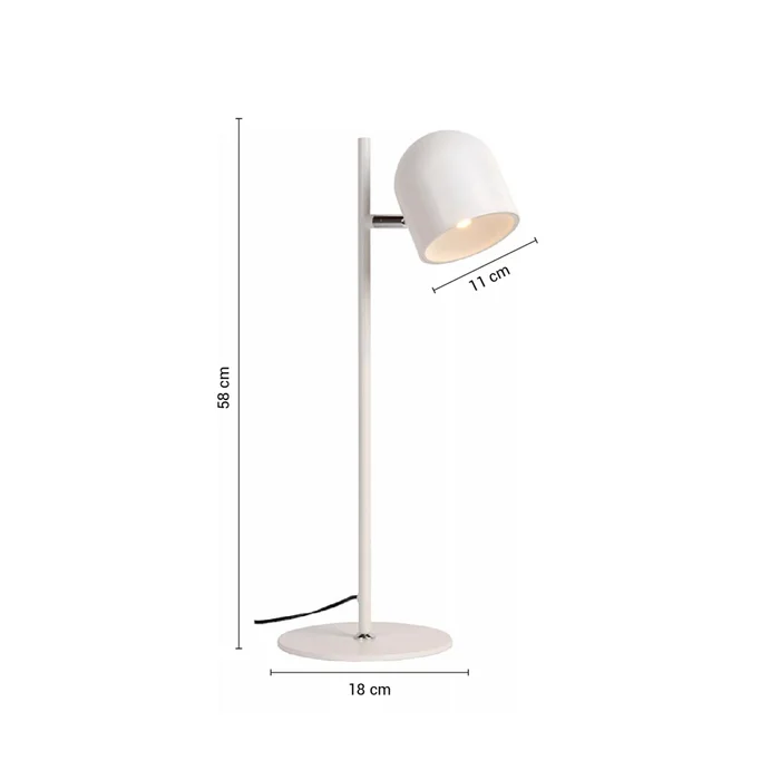Lámpara de Mesa Monaco Blanco en Blanco - Lámparas de mesa, Uruguay | Serlux, vista 5