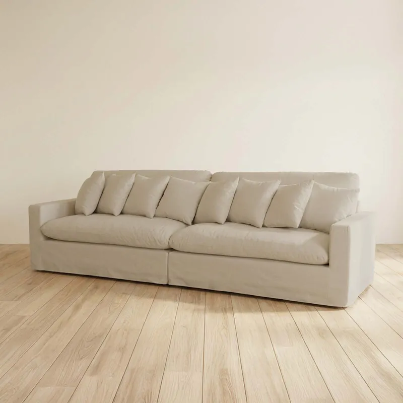 Sofá 4 Cuerpos Tela Natural-beige Marbella Beige en Beige - Sillones y sofás, Uruguay | Divino