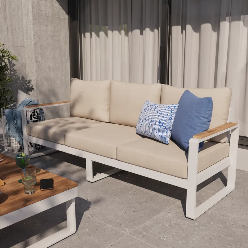 Sofá de jardín 3 puestos Persea Blanco en Blanco - Muebles para el exterior, Uruguay | Naterial Uruguay