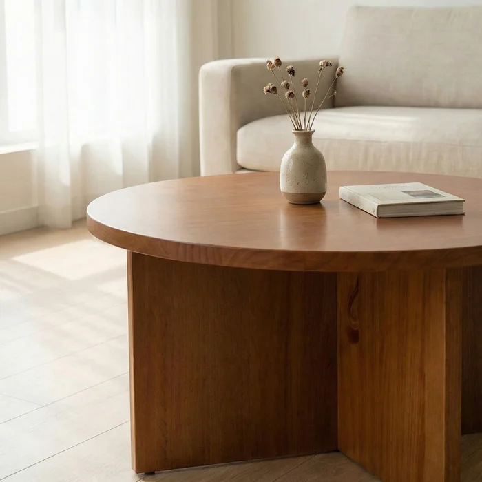 Mesa de Centro Arco - Redonda - Honey en Marrón - Mesas de living, Uruguay | NYR, vista 3