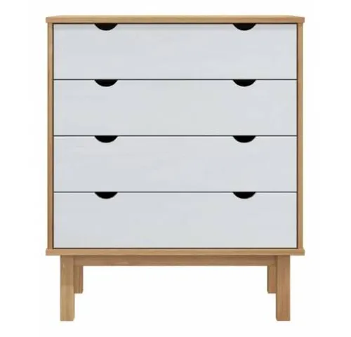 Comoda 4 C Mel/Gris Linea Nordica en Madera Maciza - Cómodas, Uruguay | Que Sal Muebleria
