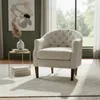 POLTRONA CAPITONEADA - TELA TRAMADA BEIGE en Beige - Butacas, banquetas y puffs, Uruguay | Champagne Home, vista 1 de 4