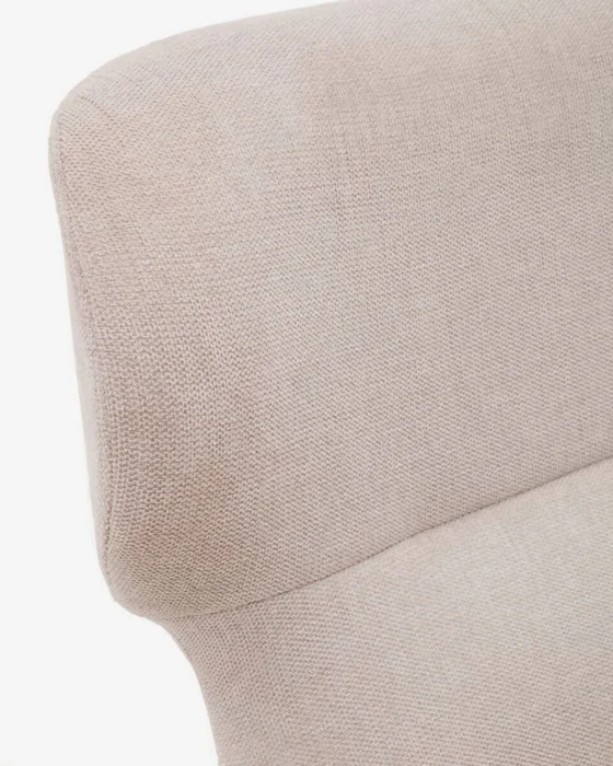 Butaca Belina - de chenilla beige y acero con acabado blanco en Beige - Butacas, banquetas y puffs, Uruguay | Kavehome, vista 4