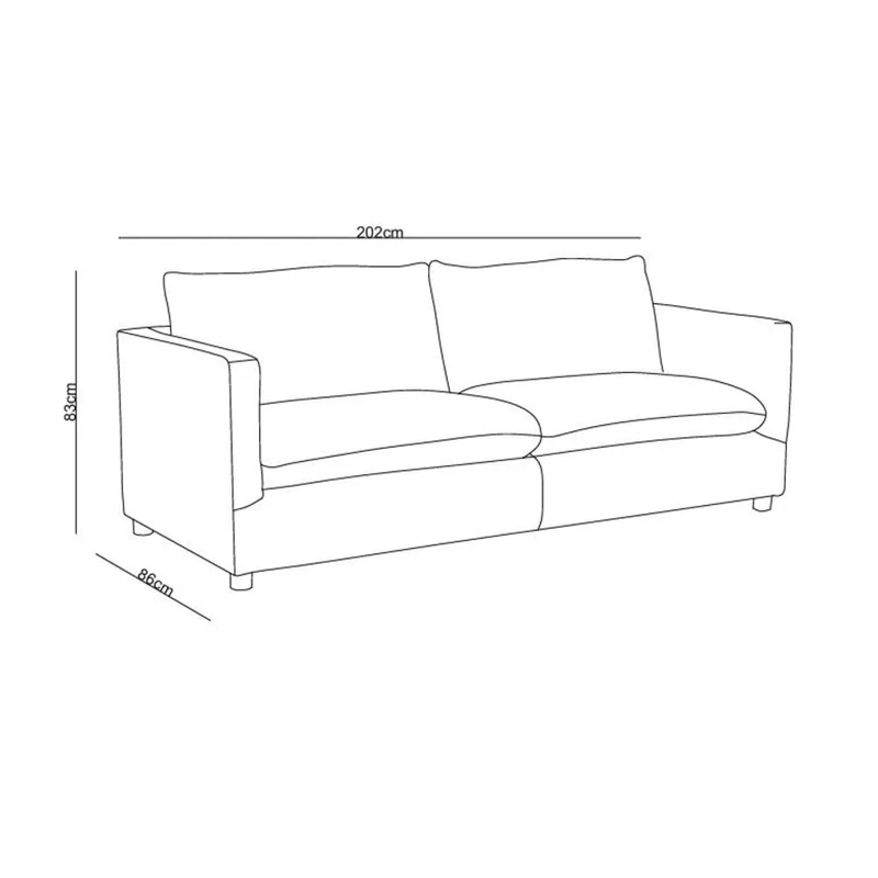 Sofá 3 Cuerpos Tela Natural-beige Amsterdam Beige en Beige - Sillones y sofás, Uruguay | Divino, vista 8