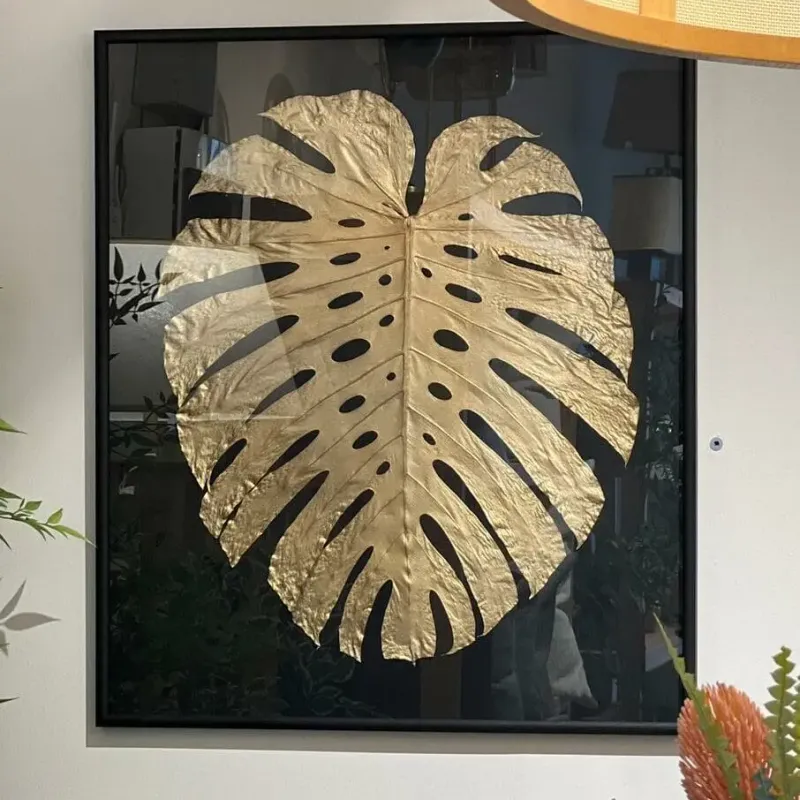 Cuadro hoja esqueleto dorada - Espejos, Uruguay | FMB