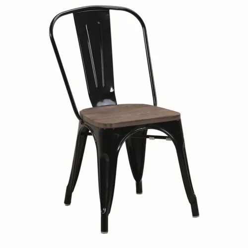 Silla Tolix Metalica Vintage Asiento De Madera Super Oferta - Sillas, Uruguay | Muebles Express