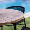 Mesa en madera de teca y caño de aluminio negro en Madera natural - Mesas de comedor, Uruguay | Entrecasa, vista 5 de 6
