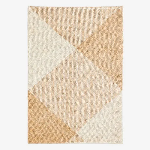 Alfombra Maelan de yute y algodón de cuadros natural 160 x 230 cm en Madera natural - Textiles, Uruguay | Kavehome