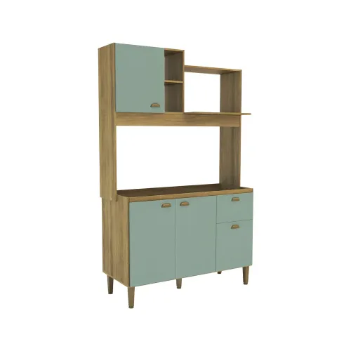 Kit De Cocina Azaleia 3 Puertas 2 Cajones Con Patas Mdp en Verde - Mesas de living, Uruguay | Soy Hogar