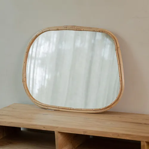 Espejo Bamboo irregular 73x51 en Madera natural - Espejos, Uruguay | De Arcos