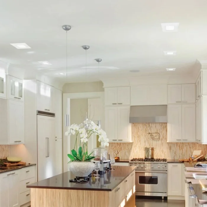 Panel LED Cuadrado de Empotrar 18W Luz Cálida en Blanco - Lámparas colgantes, Uruguay | Serlux, vista 2